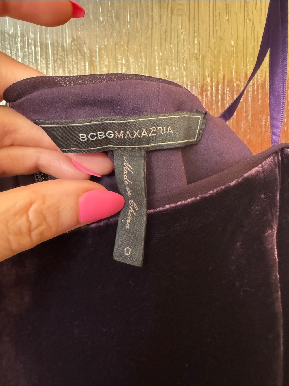 BCBGMaxAzria Deep Purple Velvet off the shoulder midi dress